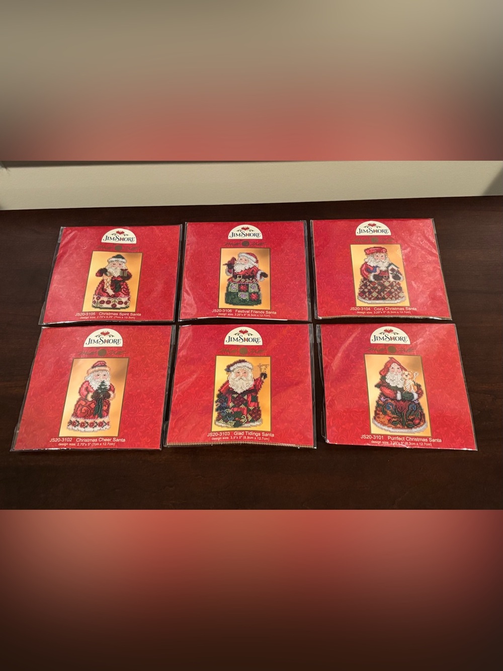 Jim Shore Mill Hill Beaded Cross Stitch Kits Lot of 6 Christmas Santa Collection